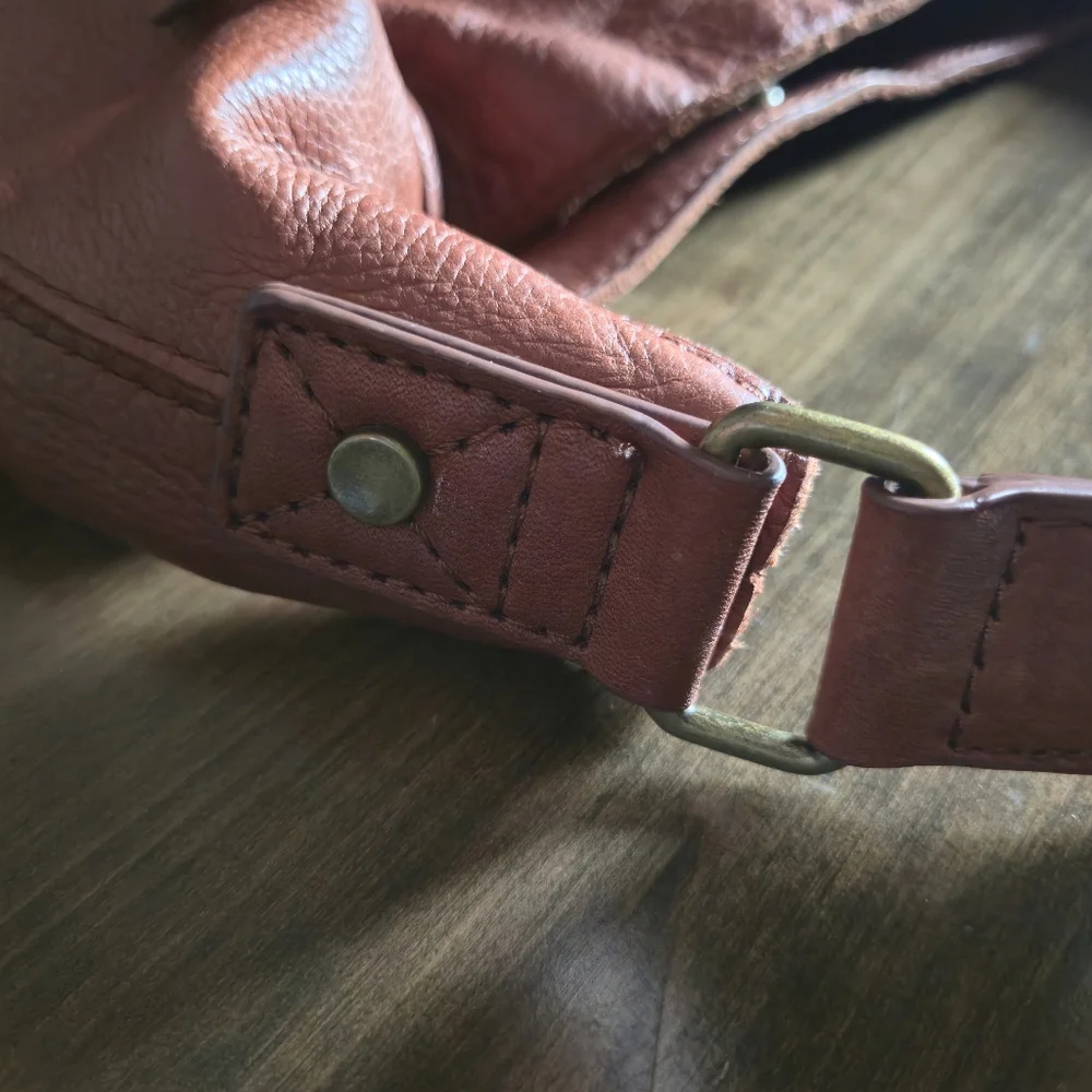 American Leather Brown Hobo Bag